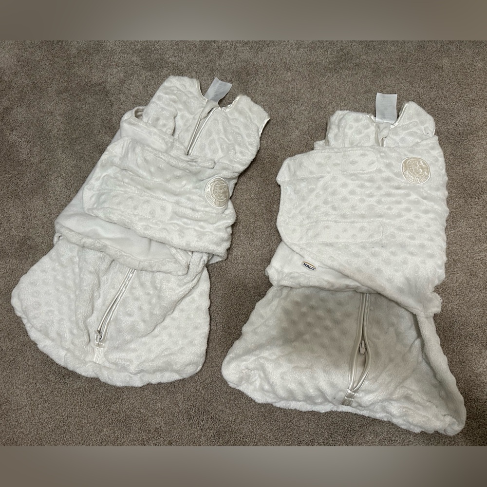 Halo White Baby Sleep Sacks - Pair
